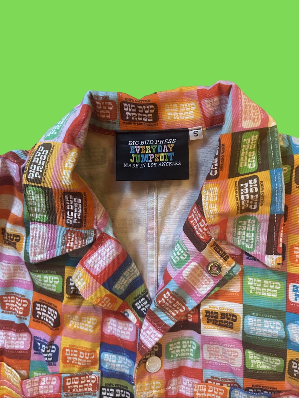 Big Bud Press Multicolor Patchwork Jumpsuit - Orange, Green, Blue - Picture 2 of 3